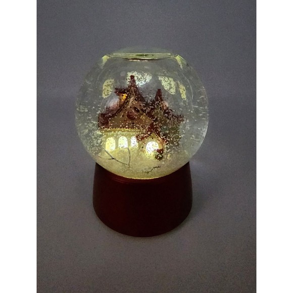 Nordstrom Holiday Christmas Snow Globe 2009  House That Lights Up With Birds - Picture 6 of 8